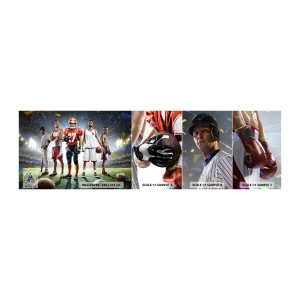 Muestra de fotomural autoadhesivo Deluxe Sticker - Gladiadores sobre los terrenos de juego - Deporte, Atleta, Fútbol americano - 100x30 cm