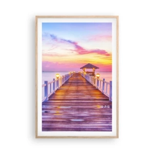 Póster en marco roble claro - El silencio lila-dorado de la tarde - 61x91 cm