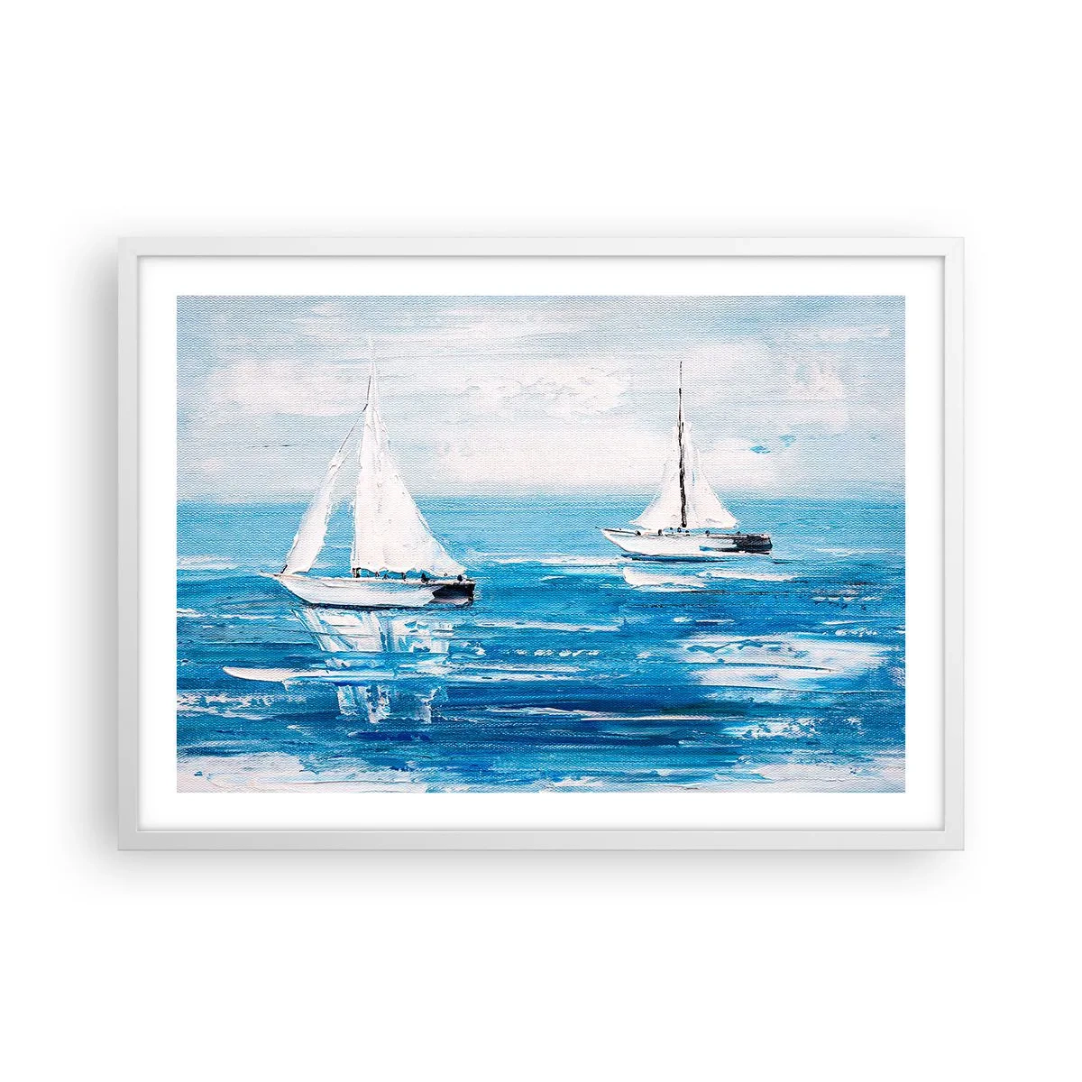 Póster en marco blanco - Con un amigo a tu lado - 70x50 cm