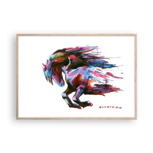 Póster en marco roble claro - En éxtasis - 100x70 cm