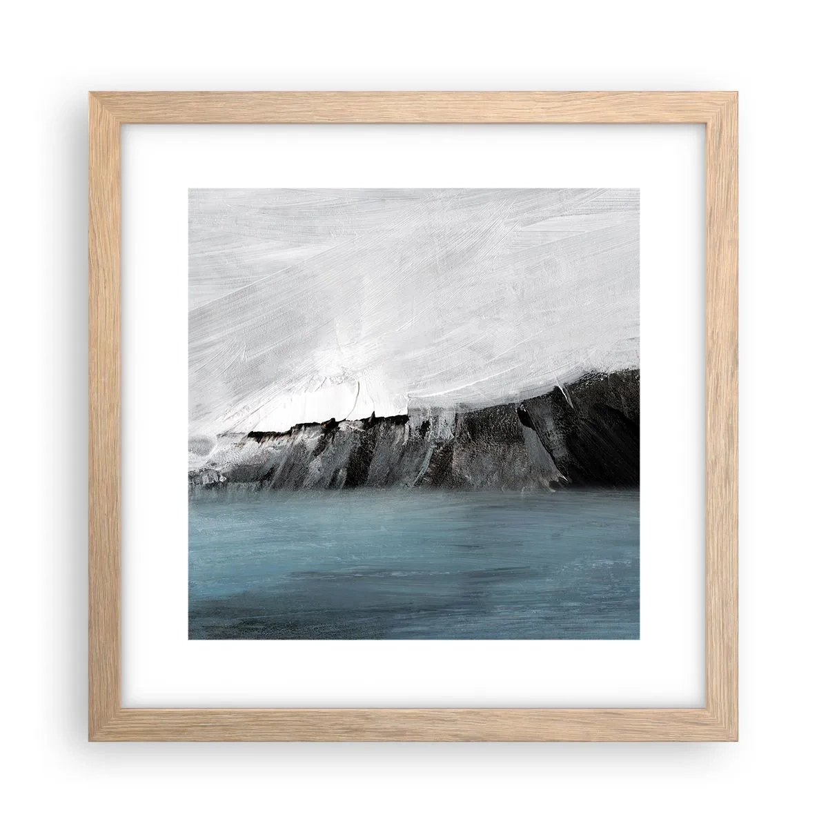 Póster en marco roble claro - Agua - tierra: un choque de elementos - 30x30 cm