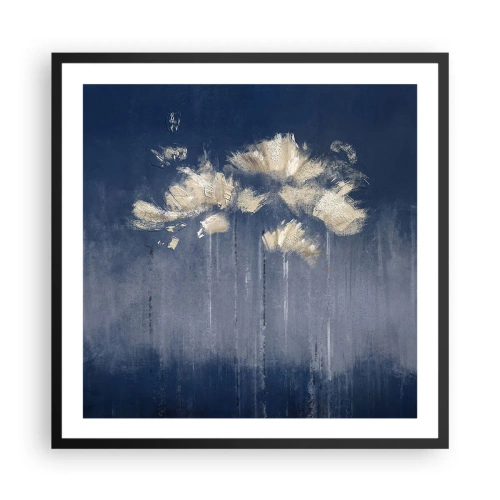 Póster en marco negro - Como pétalos al viento - 60x60 cm