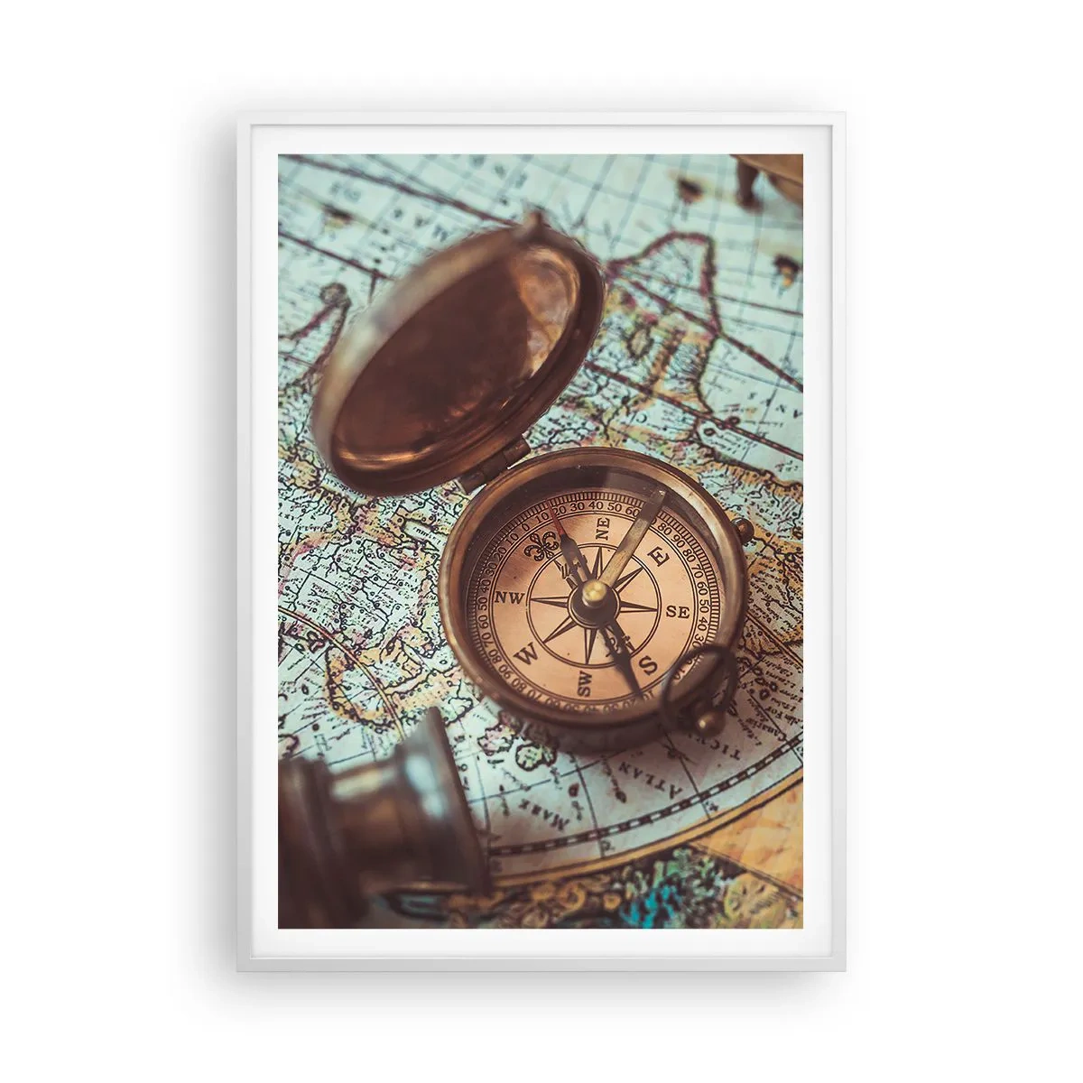 Póster en marco blanco - Para el aventurero - 70x100 cm