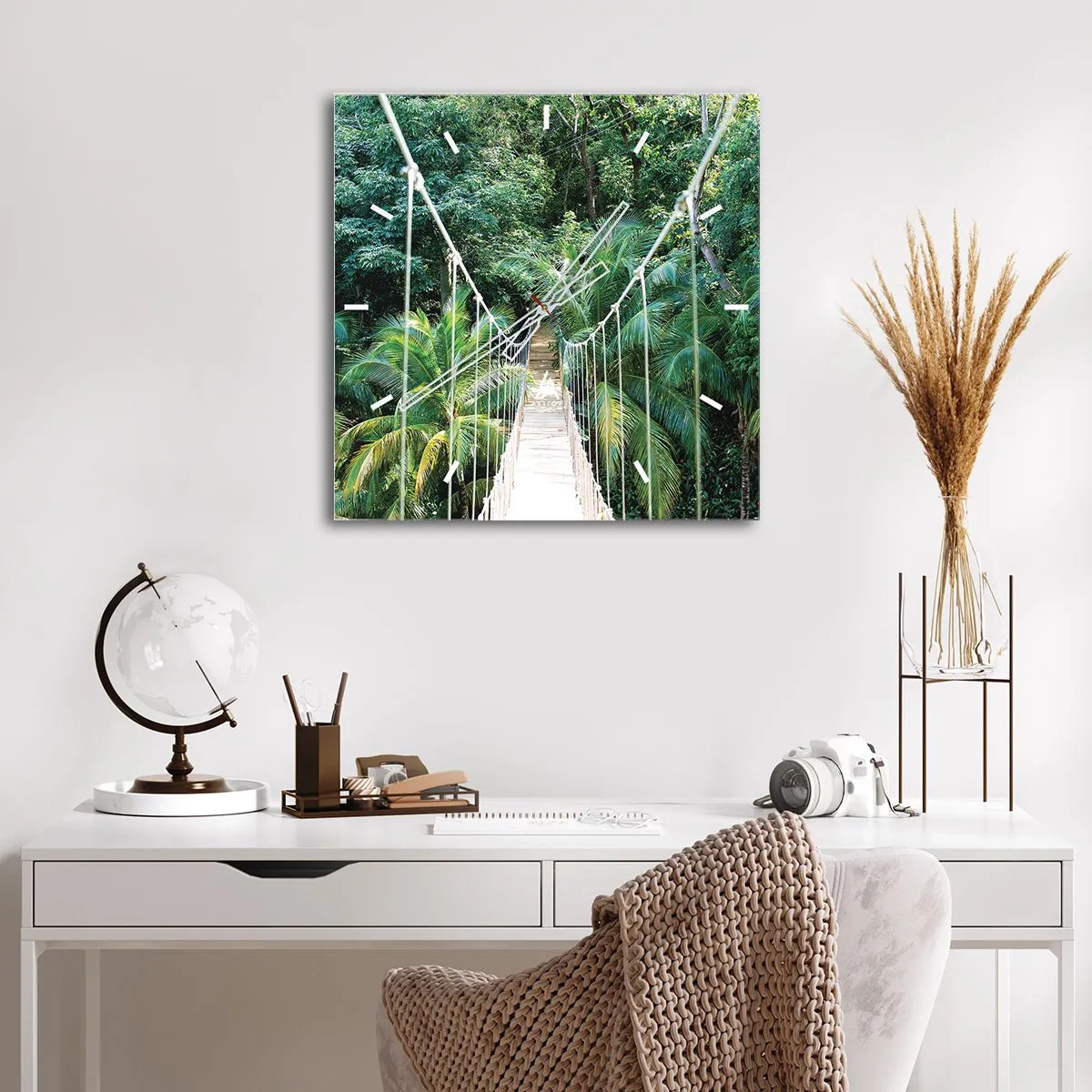 Reloj de pared - Reloj de vidrio - ¡Bienvenido a la selva! - 40x40 cm