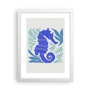 Póster en marco blanco - En una pradera submarina - 30x40 cm