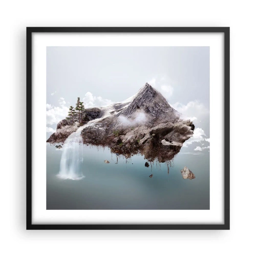 Póster en marco negro - Isla surrealista - 50x50 cm