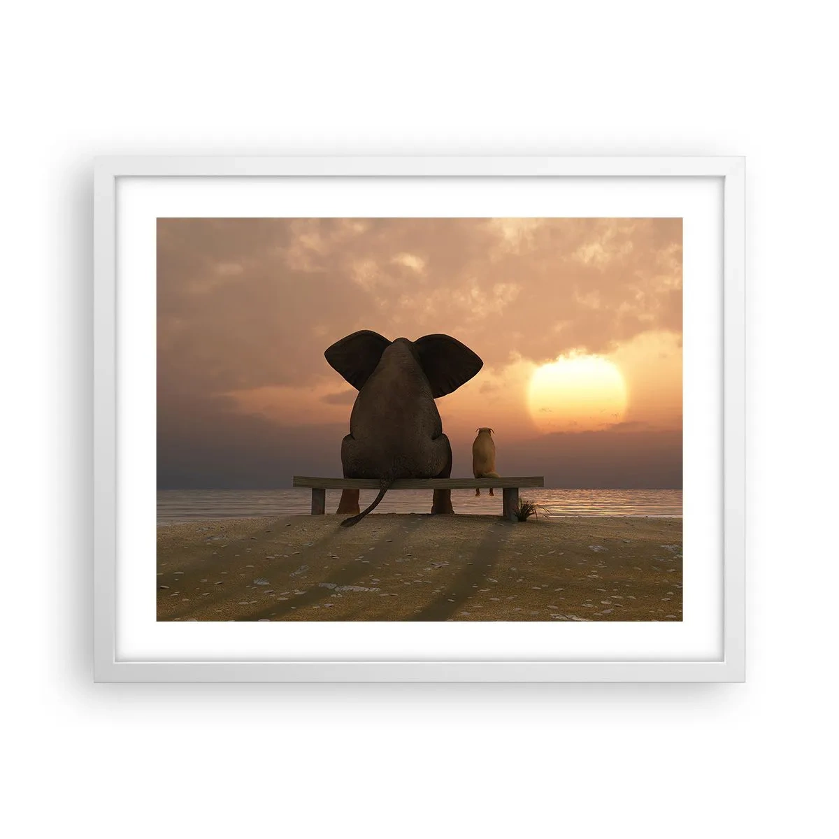 Póster en marco blanco - Es bueno estar en silencio juntos - 50x40 cm