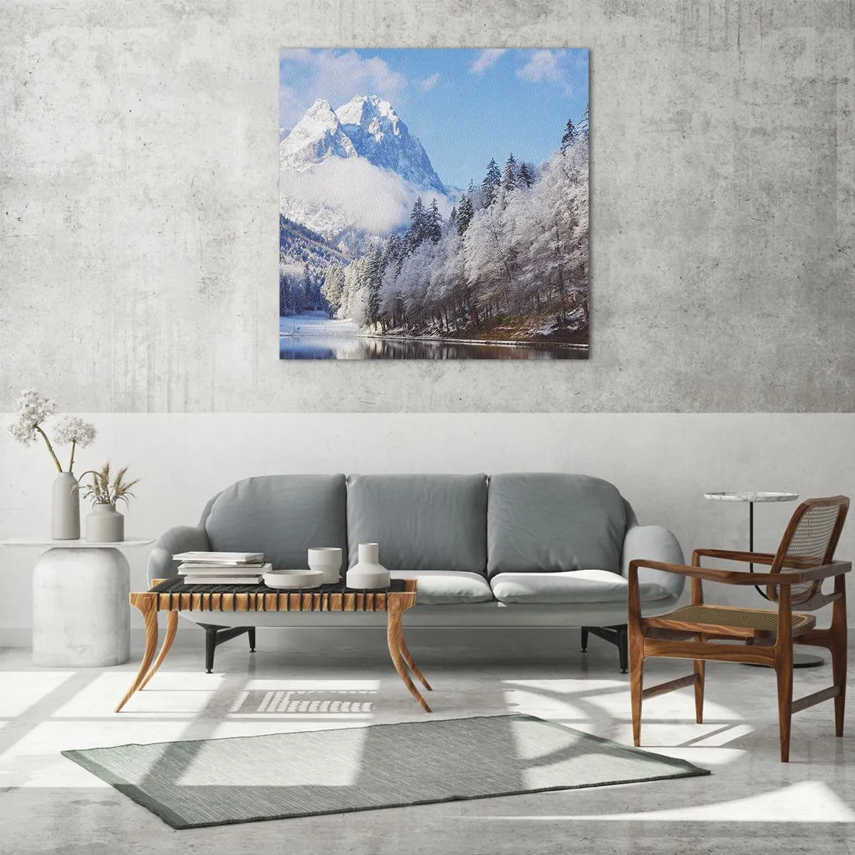 Cuadro sobre vidrio - Impresiones sobre Vidrio - Guardia de nieve - 40x40 cm