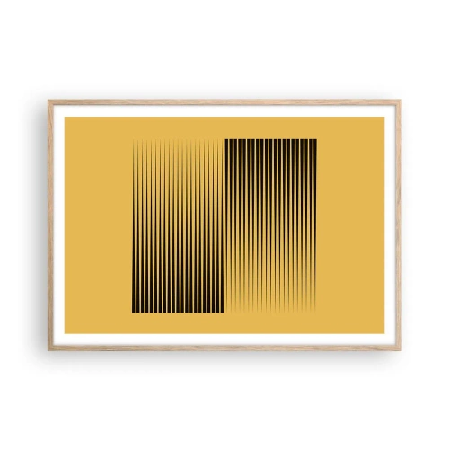 Póster en marco roble claro - Cuadrado de opuestos - 100x70 cm