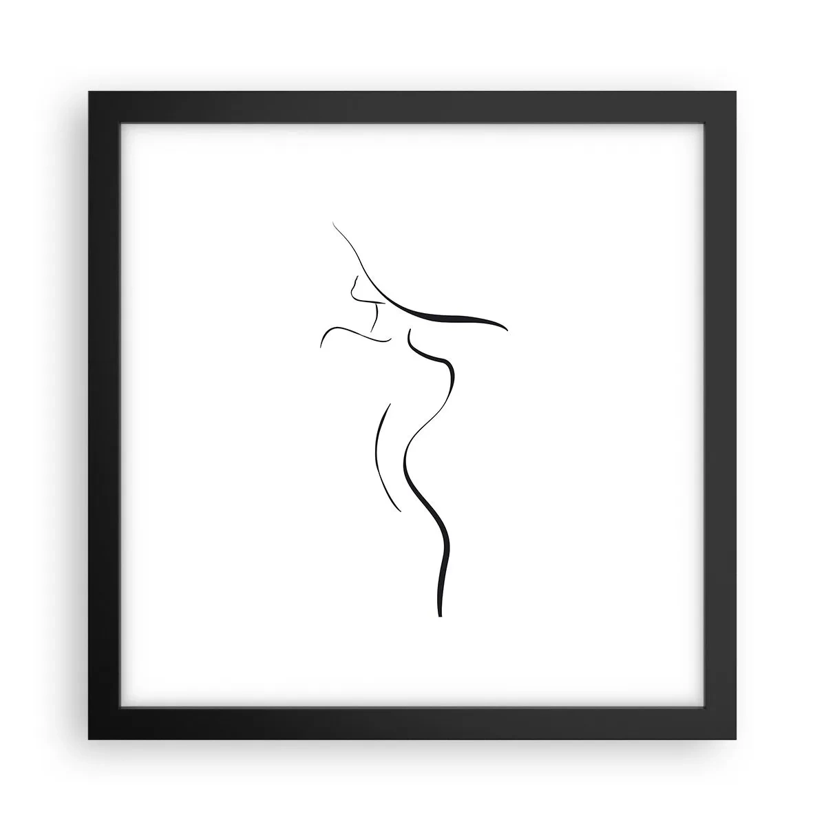 Póster en marco negro - Escurridiza como una ola - 30x30 cm