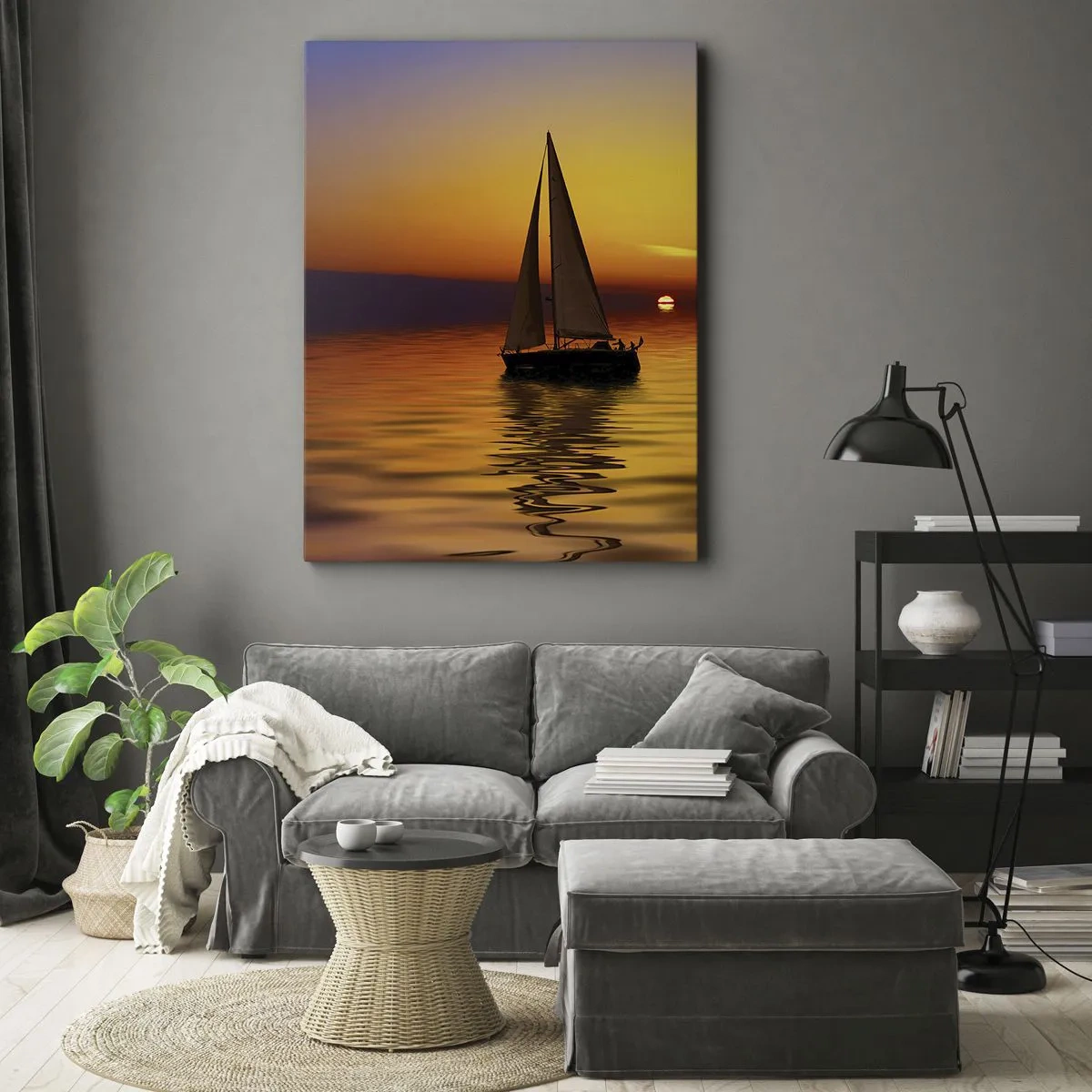 Cuadro sobre lienzo - Impresión de Imagen - Qué tranquilo el anochecer… - 50x70 cm