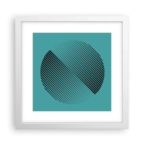 Póster en marco blanco - El círculo: una variación geométrica - 30x30 cm