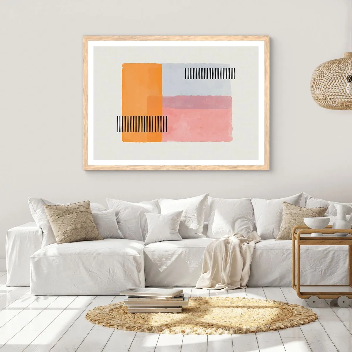Póster en marco roble claro - La rectitud - 100x70 cm
