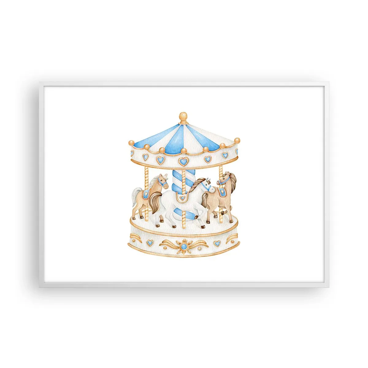 Póster en marco blanco - Dulce infancia - 100x70 cm