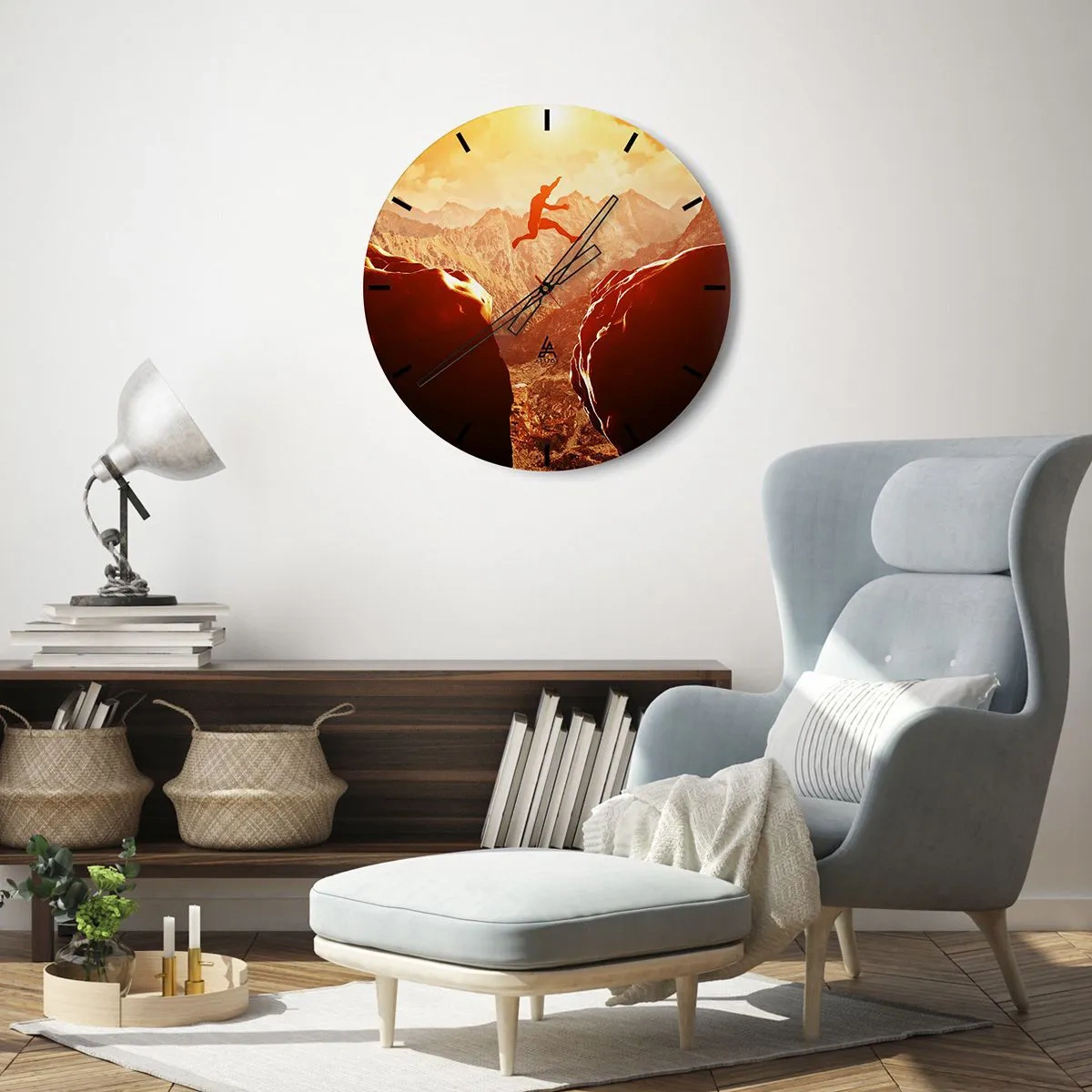 Reloj de pared - Reloj de vidrio - Pasando el límite - 40x40 cm