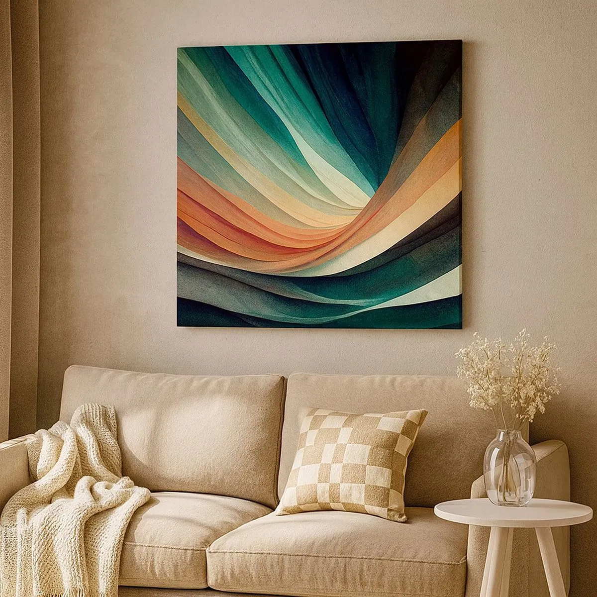 Cuadro sobre lienzo - Impresión de Imagen - Tejido de colores - 30x30 cm