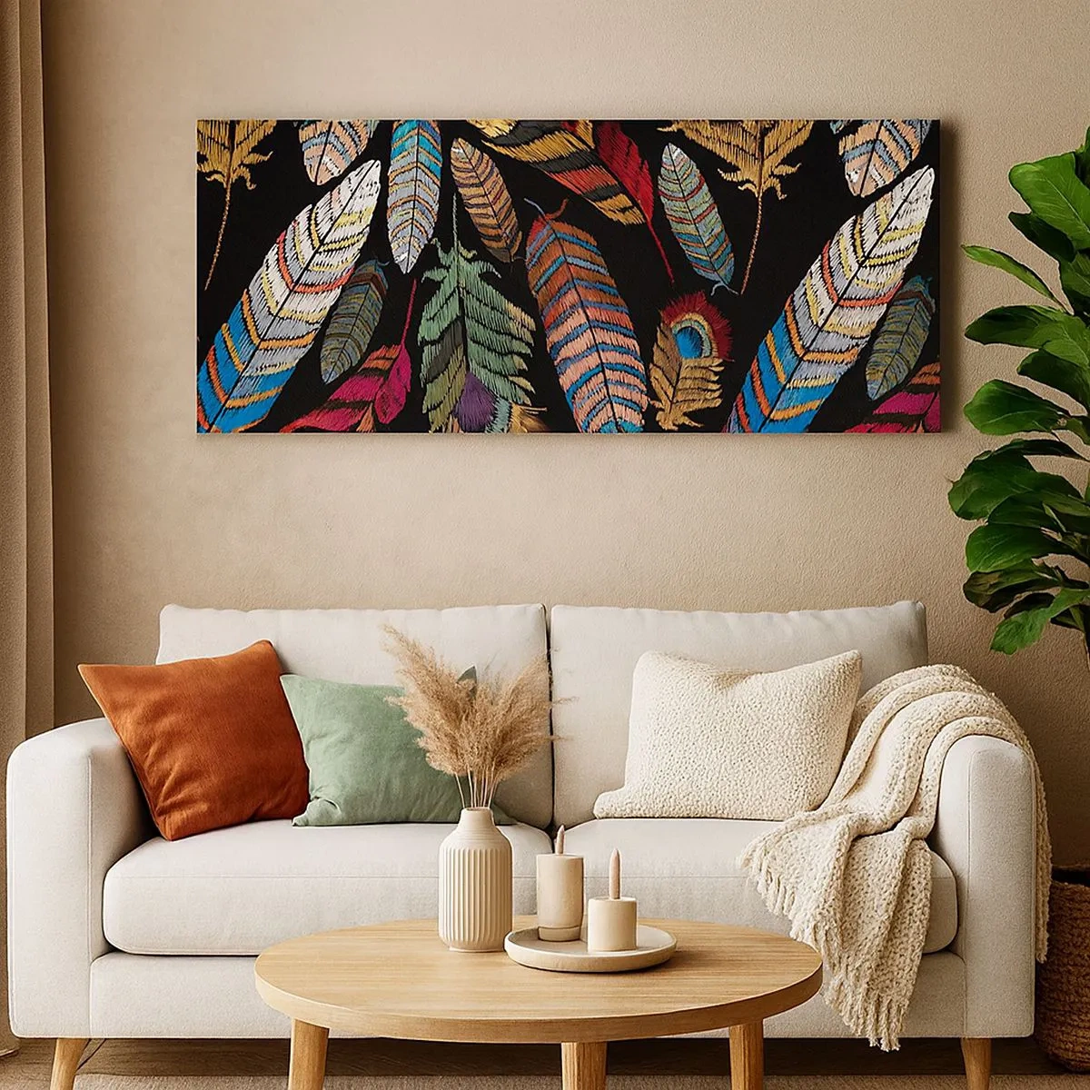 Cuadro sobre lienzo - Impresión de Imagen - Carnaval de las aves - 100x40 cm