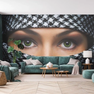 Fotomural Autadhesivo Deluxe Sticker - Hermosa mirada de ojos verdes - Mujer, Ojos, Cultura - 100x70 cm