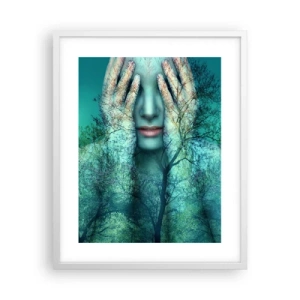 Póster en marco blanco - Sumergida en azul - 40x50 cm