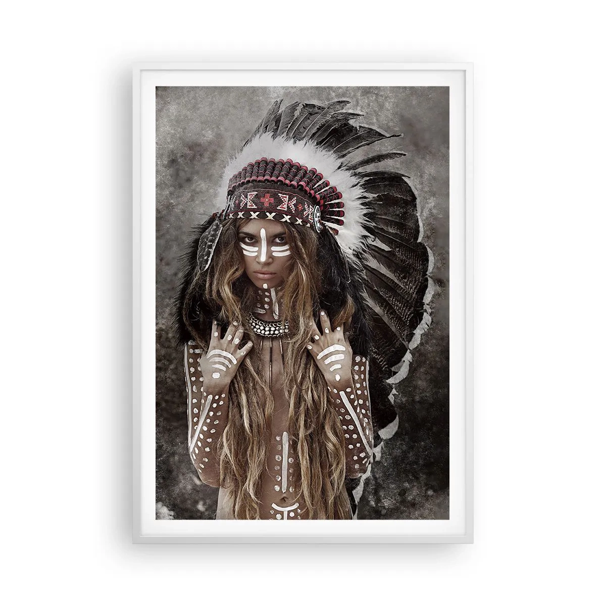 Póster en marco blanco - El secreto de la fuerza de la tribu - 70x100 cm