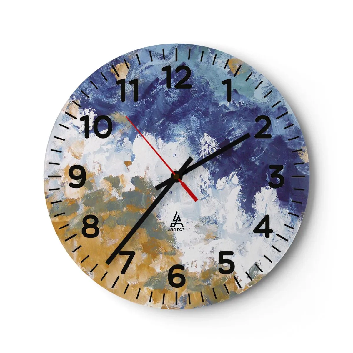 Reloj de pared - Reloj de vidrio - Danza de los elementos - 30x30 cm