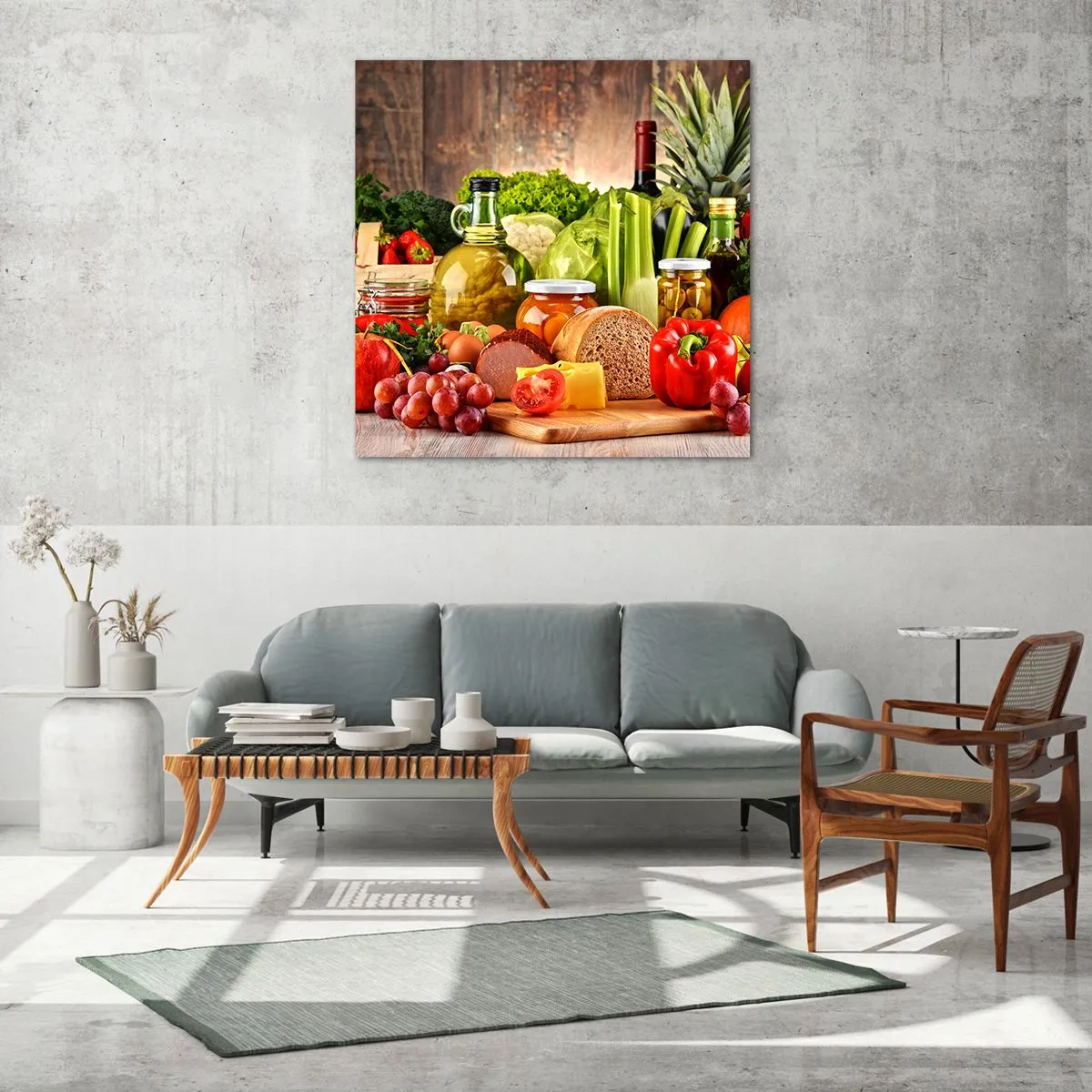 Cuadro sobre vidrio - Impresiones sobre Vidrio - La mesa está lista - 70x70 cm