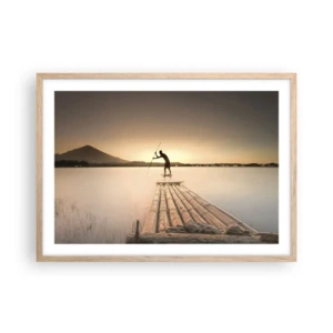 Póster en marco roble claro - Antes del descanso - 70x50 cm