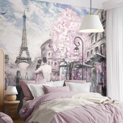 Fotomural Autadhesivo Deluxe Sticker - La ciudad del amor - Ciudad, Torre Eiffel, París - 100x70 cm