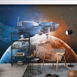 Fotomural Premium Sand - Un observador atento - Cosmos, Astronave, Lanzadera - 150x105 cm