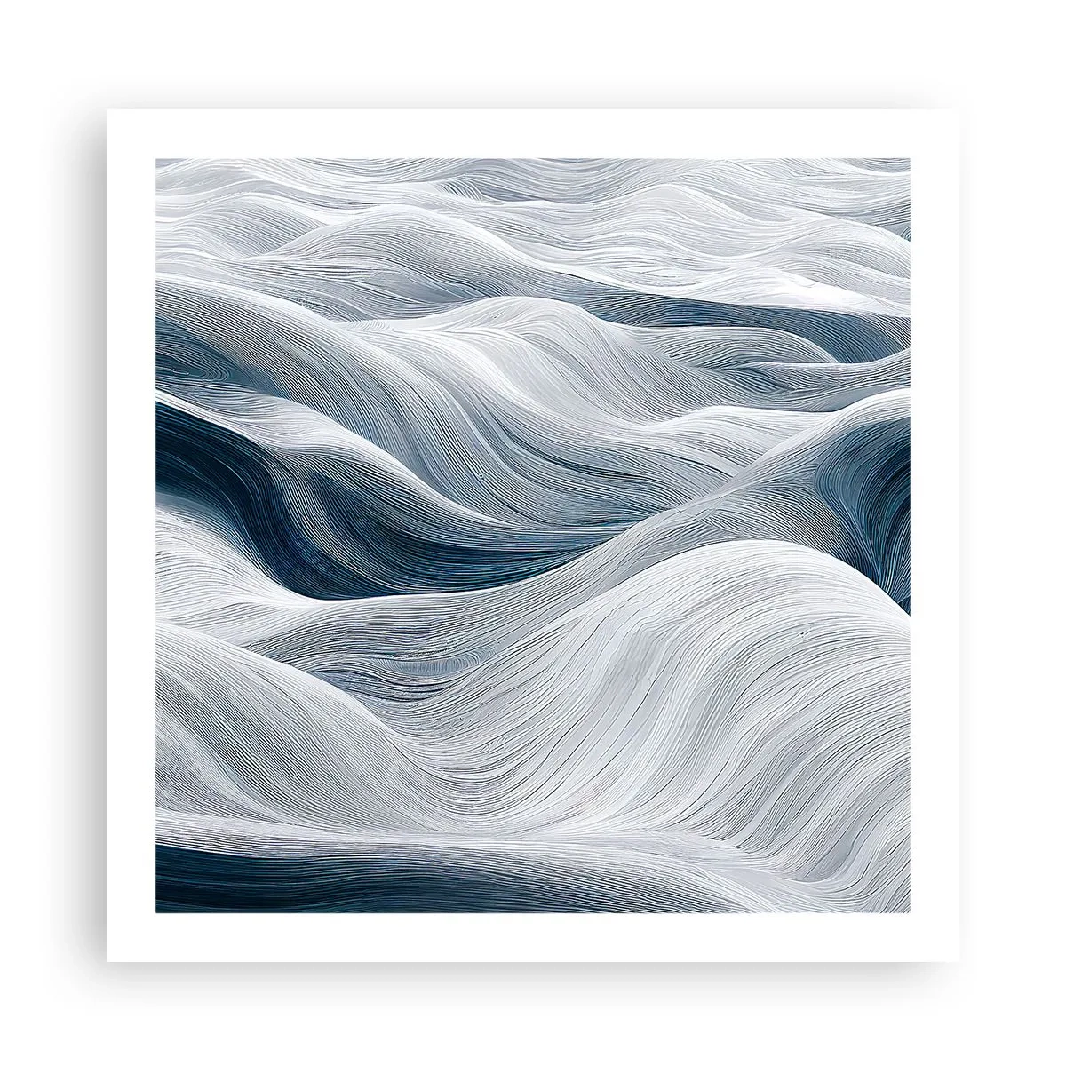 Póster - Olas blancas y azules - 60x60 cm