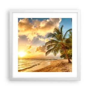 Póster en marco blanco - El eterno verano, siempre de vacaciones - 40x40 cm