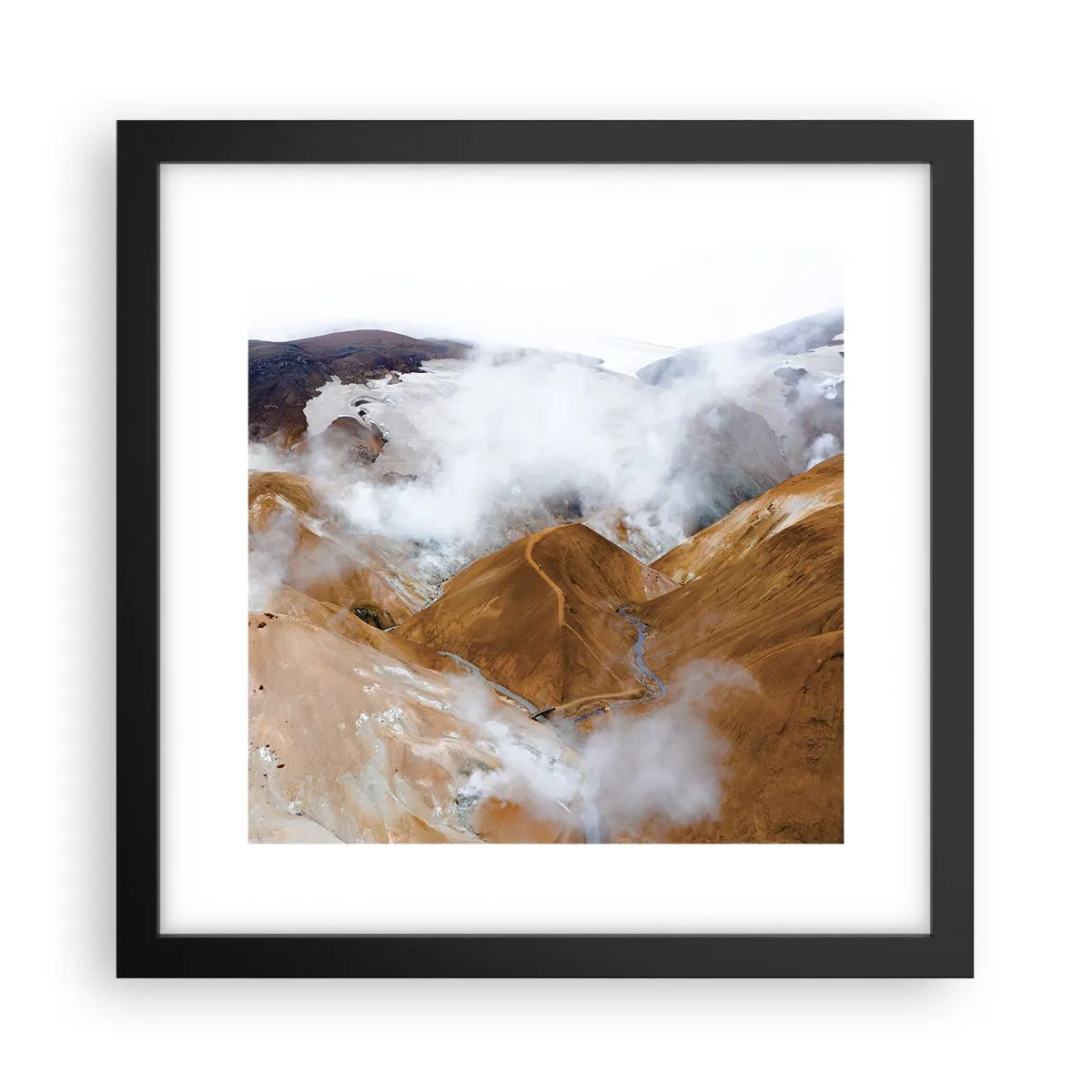 Póster en marco negro - La dura belleza de Islandia - 30x30 cm