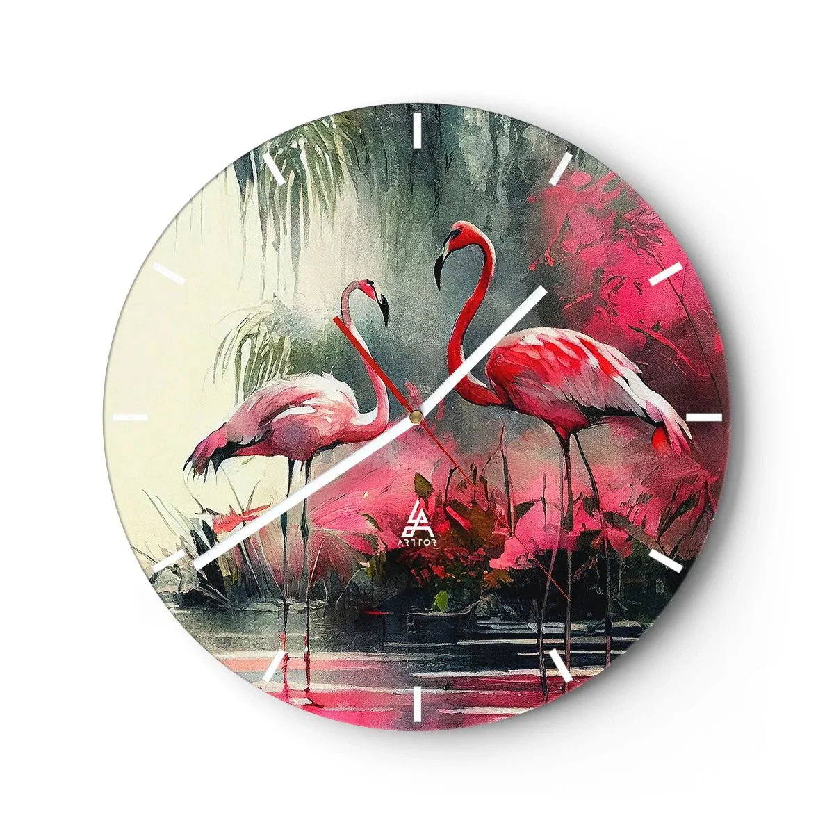 Reloj de pared - Reloj de vidrio - Una lección de encanto natural - 40x40 cm