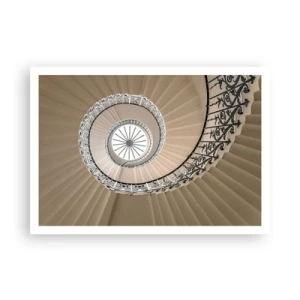 Póster - Escalera de caracol con un elegante enfoque geométrico. - 100x70cm - En el interior de una concha - Decoración de pared moderna para salón y dormitorio ARTTOR