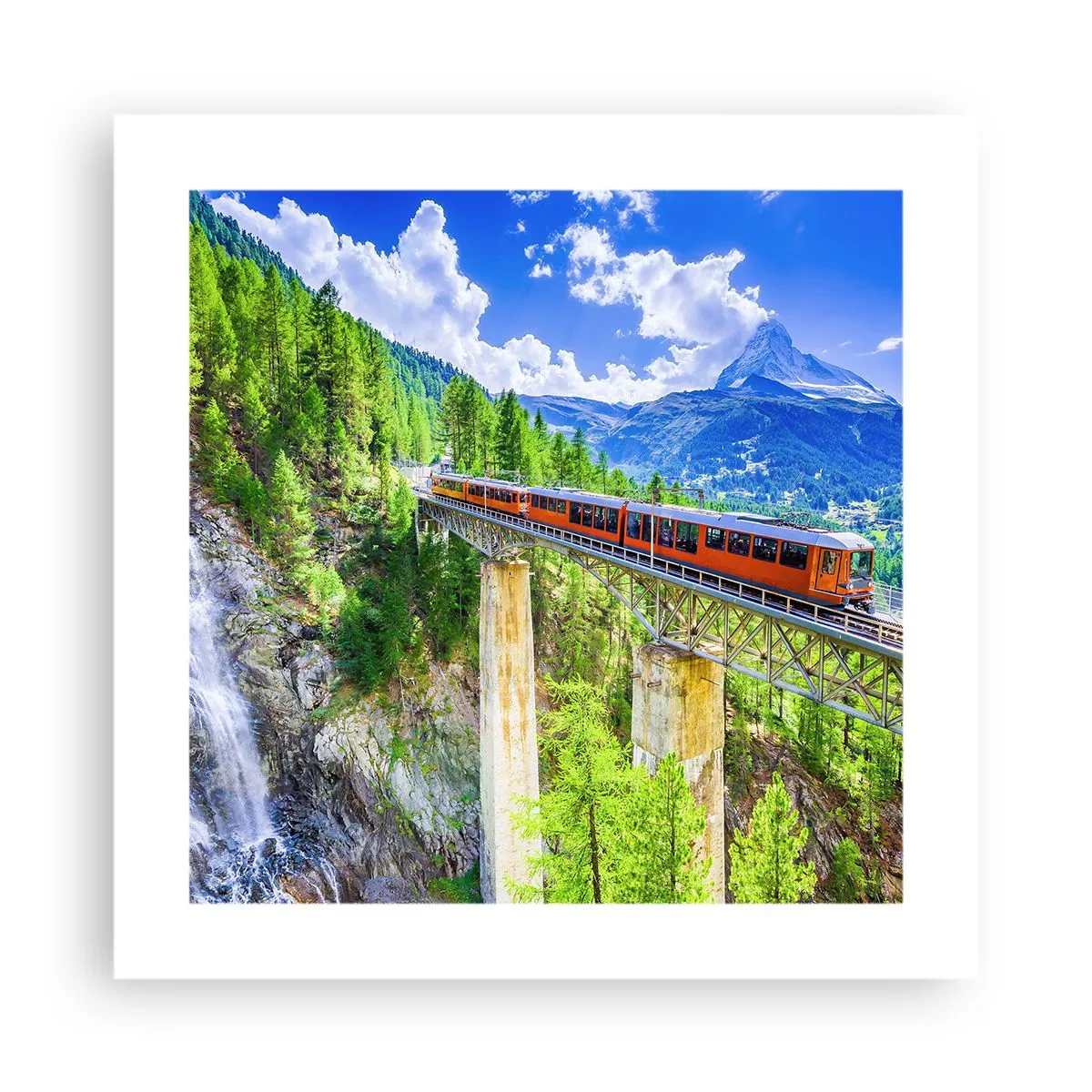 Póster - Ferrocarril a los Alpes - 40x40 cm