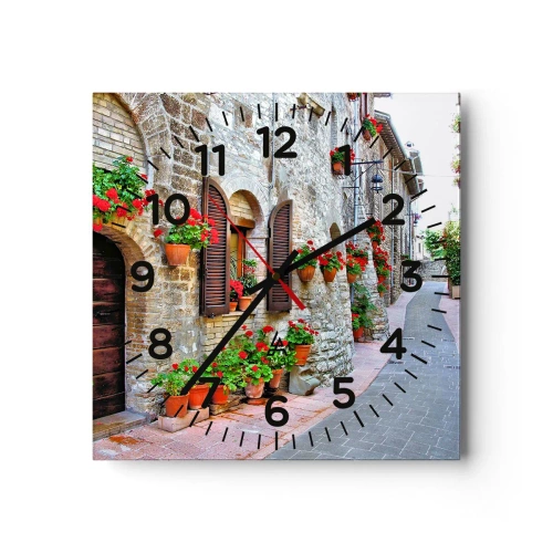 Reloj de pared - Reloj de vidrio - Ambiente italiano - 30x30 cm