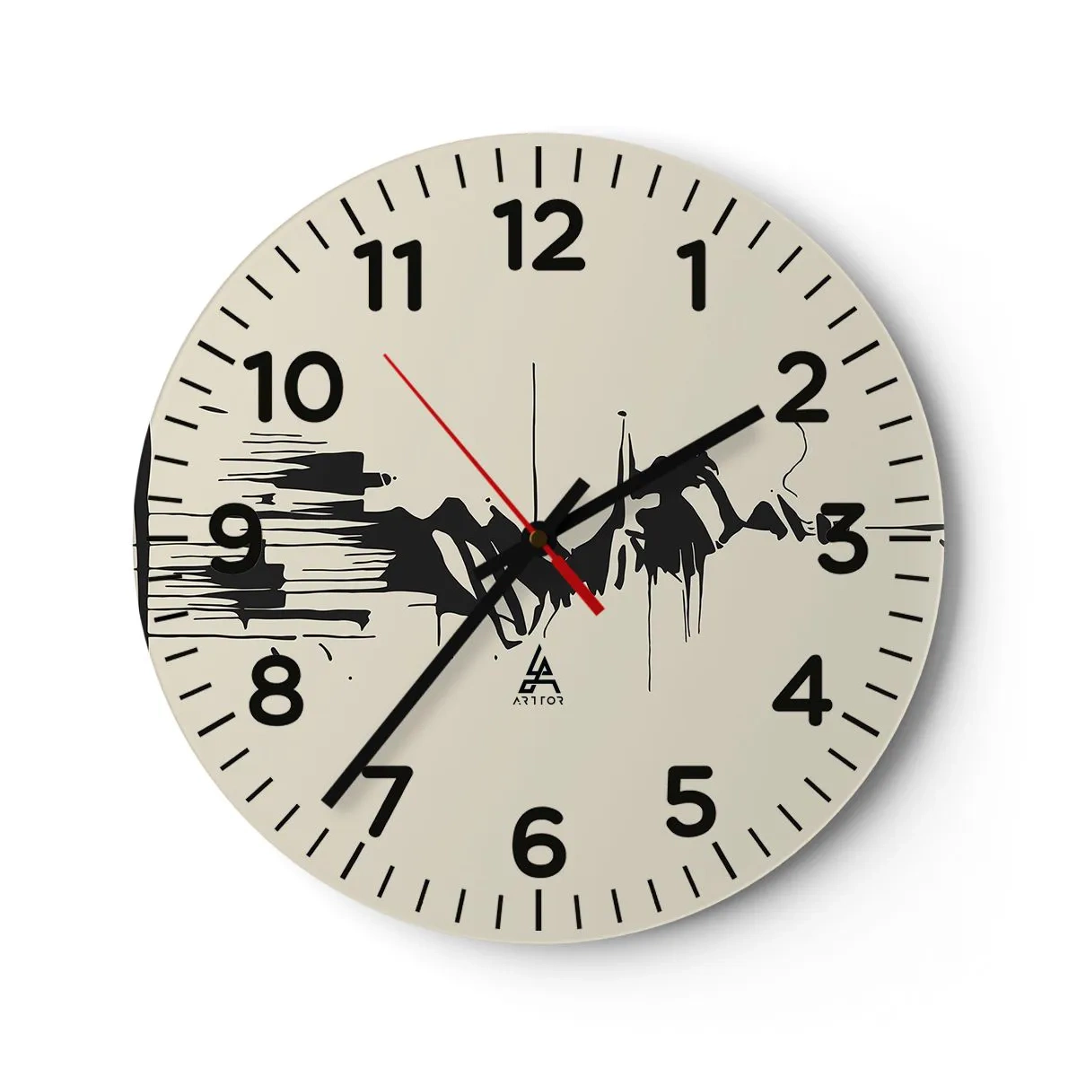 Reloj de pared - Reloj de vidrio - Abstracción apresurada - 30x30 cm