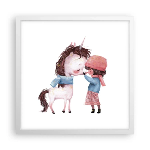 Póster en marco blanco - Un cuento de invierno - 40x40 cm