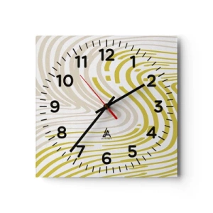 Reloj de pared - Reloj de vidrio - Composición curvada - 30x30 cm
