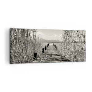 Cuadro sobre lienzo - Impresión de Imagen - En la quietud de los juncos - 100x40 cm