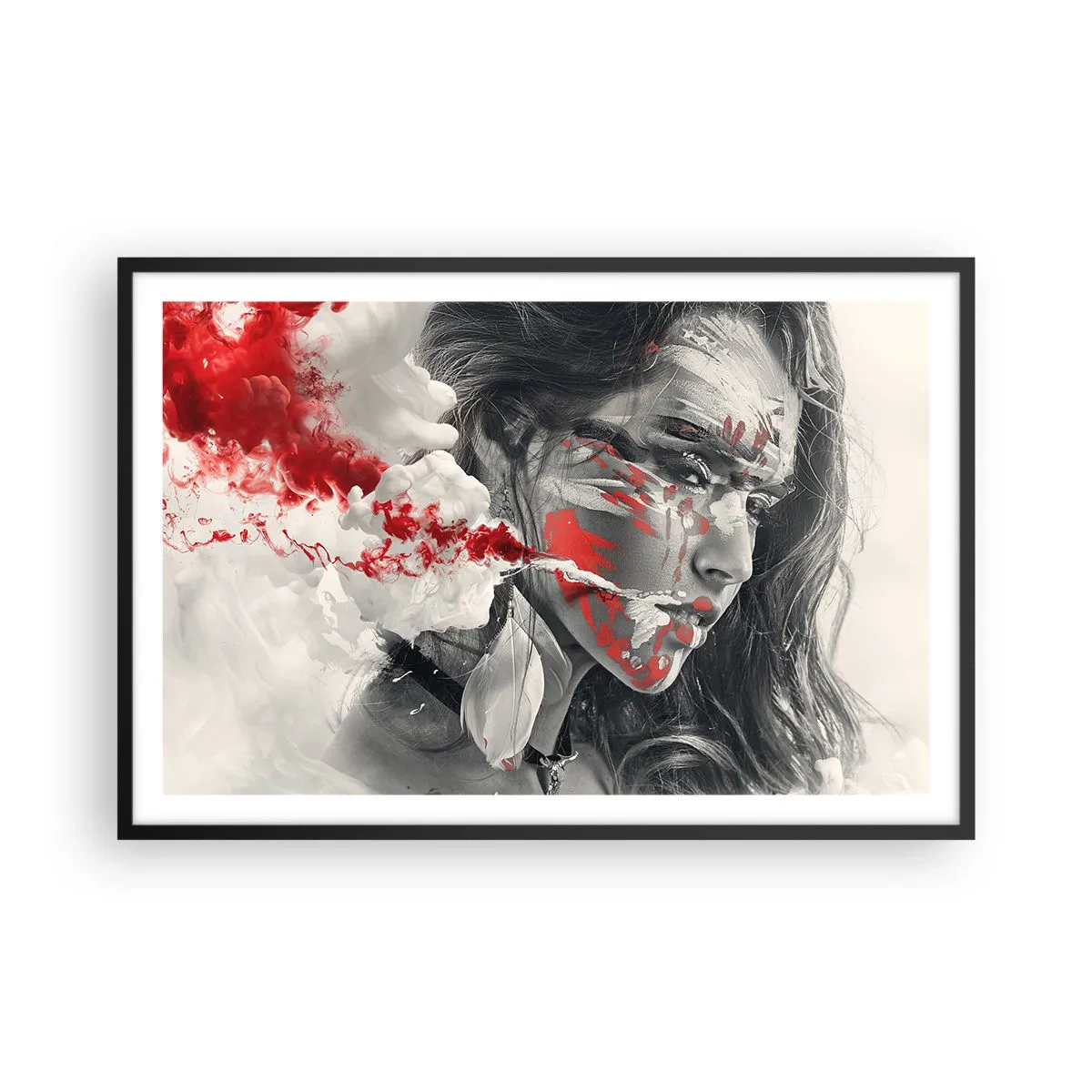 Póster en marco negro - En los humos del absurdo - 91x61 cm