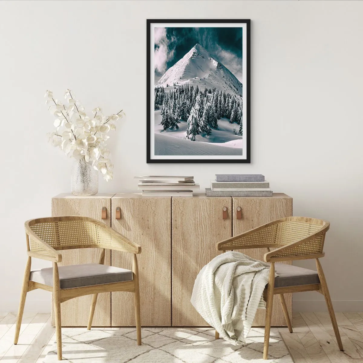 Póster en marco negro - Tierra de nieve y hielo - 61x91 cm