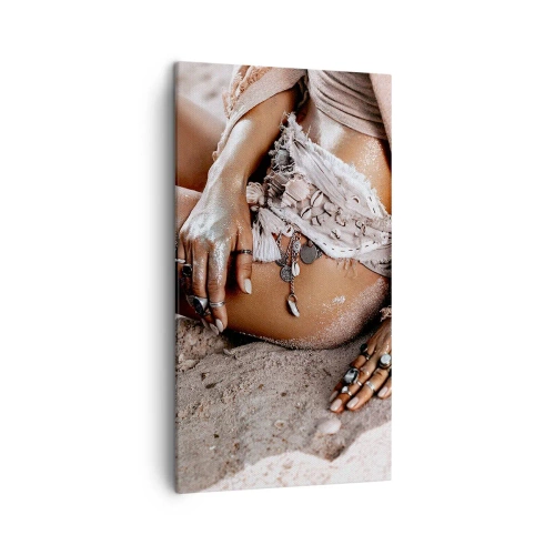 Cuadro sobre lienzo - Impresión de Imagen - Bañada por el sol y la arena - 45x80 cm