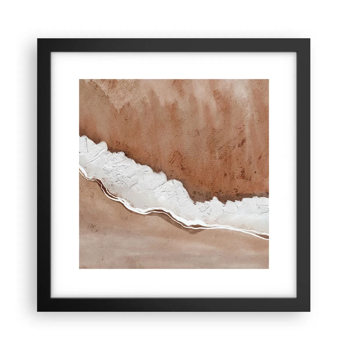 Póster en marco negro - En colores terrosos - 30x30 cm