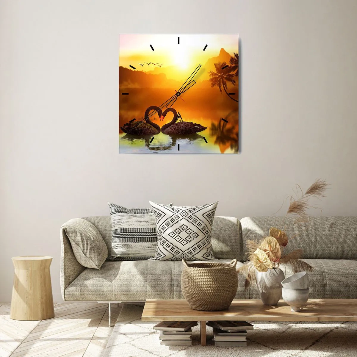 Reloj de pared - Reloj de vidrio - Todo a juego - 40x40 cm