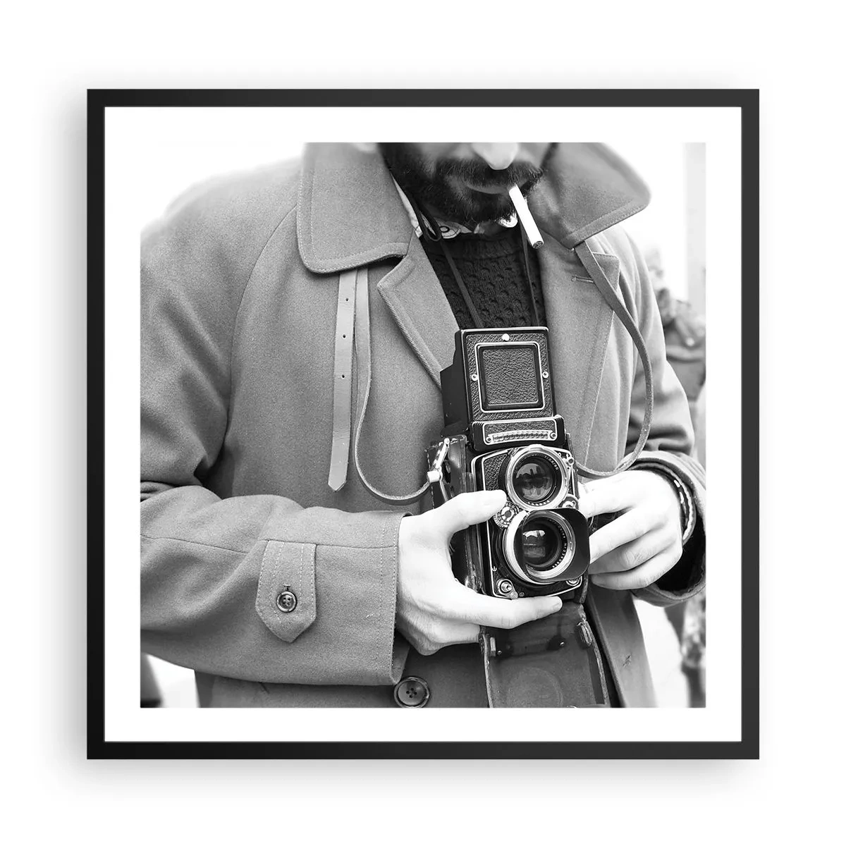 Póster en marco negro - En estilo retro - 60x60 cm