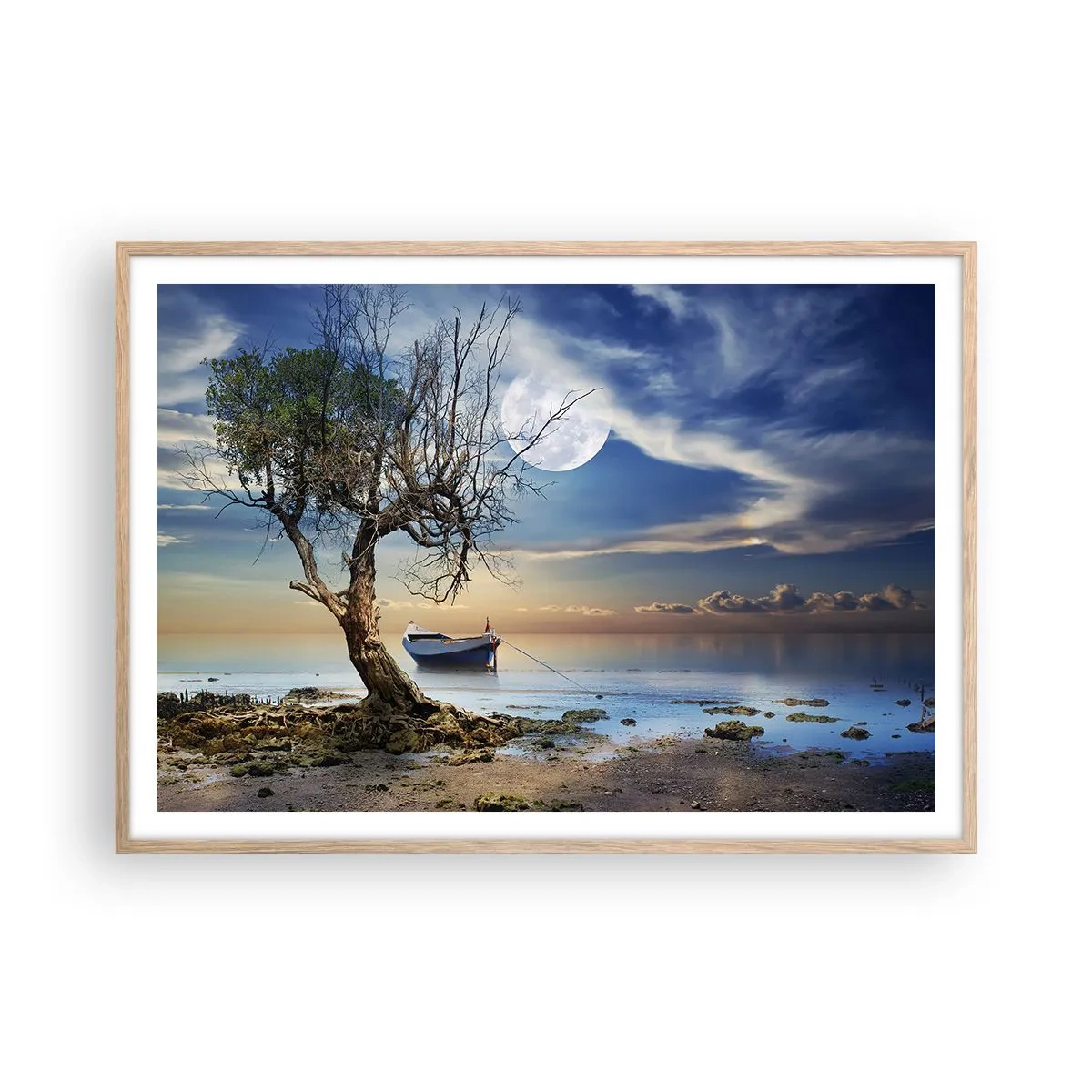 Póster en marco roble claro - ¿Es el final o el principio? - 100x70 cm