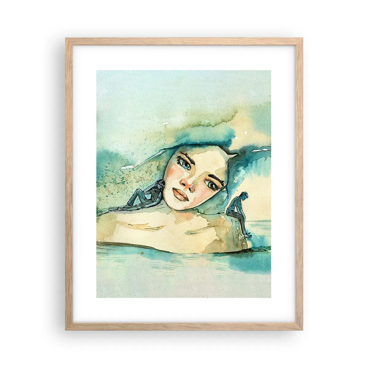 Póster en marco roble claro - ¿Soy azul? - 40x50 cm