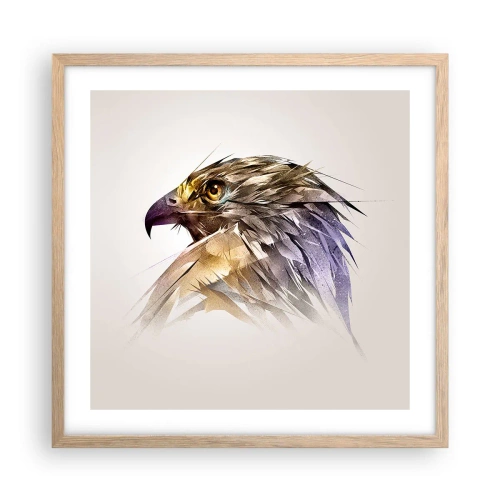 Póster en marco roble claro - Retrato de un guerrero - 50x50 cm