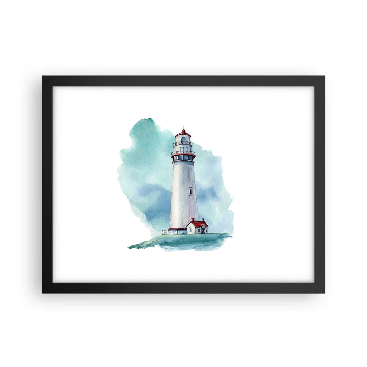 Póster en marco negro - Gentil hermana del azul - 40x30 cm